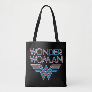 Tote Bag Logo Wonder Woman bleu et rouge Retro