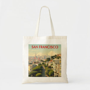 Tote Bag Lombard Street, San Francisco Rétro vintage