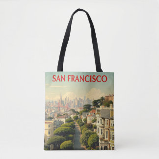 Tote Bag Lombard Street, San Francisco | Rétro vintage
