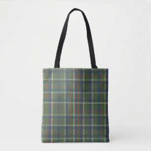 Tote Bag London Plaid Checked Navy bleu et vert