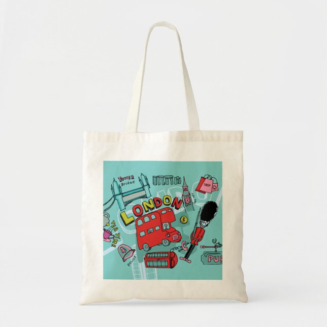 Tote Bag Londres ~ Angleterre Royaume-Uni Travel Art (Devant)