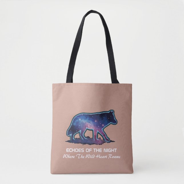 Tote Bag Lone Galaxy Wolf Silhouette (Echoes of the night) (Devant)