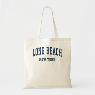 Tote Bag Long Beach New York NY Vintage Varsity Sports Navy