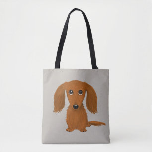 Tote Bag Long Haired Dachshund   Doxie mignon chien de dess