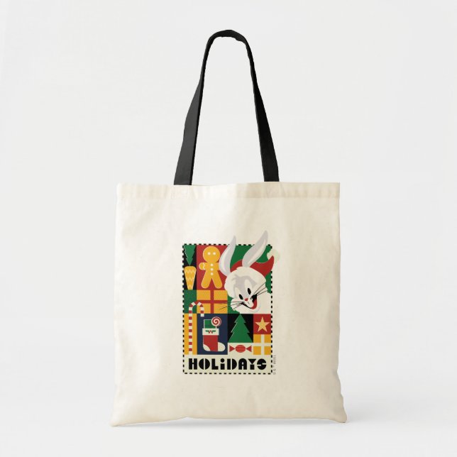 Tote Bag LOONEY TUNES™ BUGS BUNNY™ Holidays Badge (Devant)