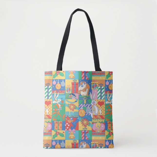 Tote Bag LOONEY TUNES™ | Joyeuses fêtes Motif de Noël (Devant)