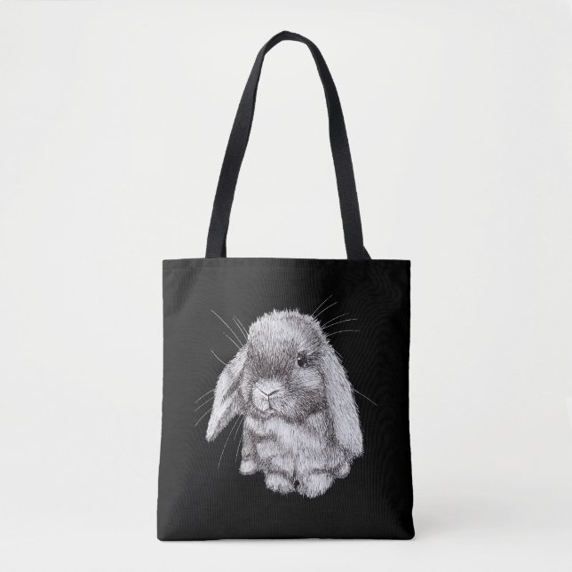Tote Bag Lop Earny Lapin Lapin Croquis Mens Femmes Enfants (Devant)