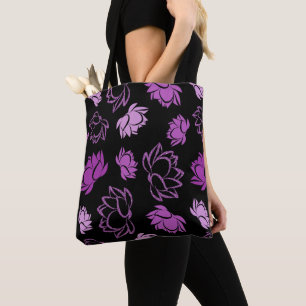Tote Bag Lotus Flower Motif en couleur violet