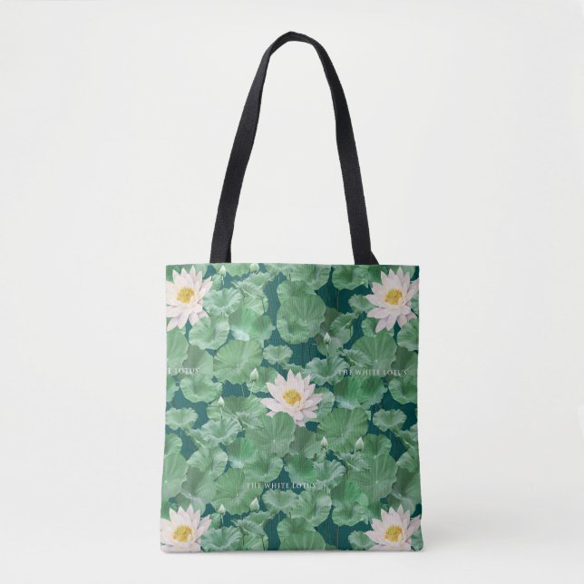 Tote Bag Lotus Lagoon Motif - Le Lotus Blanc (Devant)