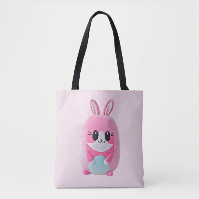 Tote Bag Lou Lou. Une créature douce, rose (Devant)