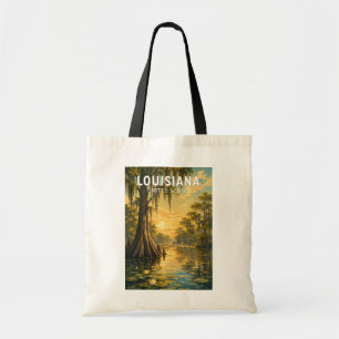Tote Bag Louisiane Illustration Voyage Art Rétro