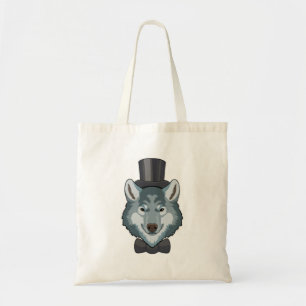 Tote Bag Loup comme marié avec un nœud papillon