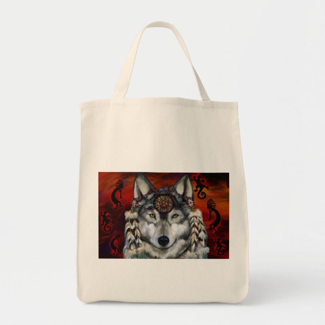 Tote Bag Loup gris (Devant)
