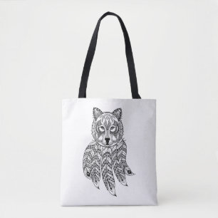 Tote Bag Loup inspiré avec Dreamcatcher 2