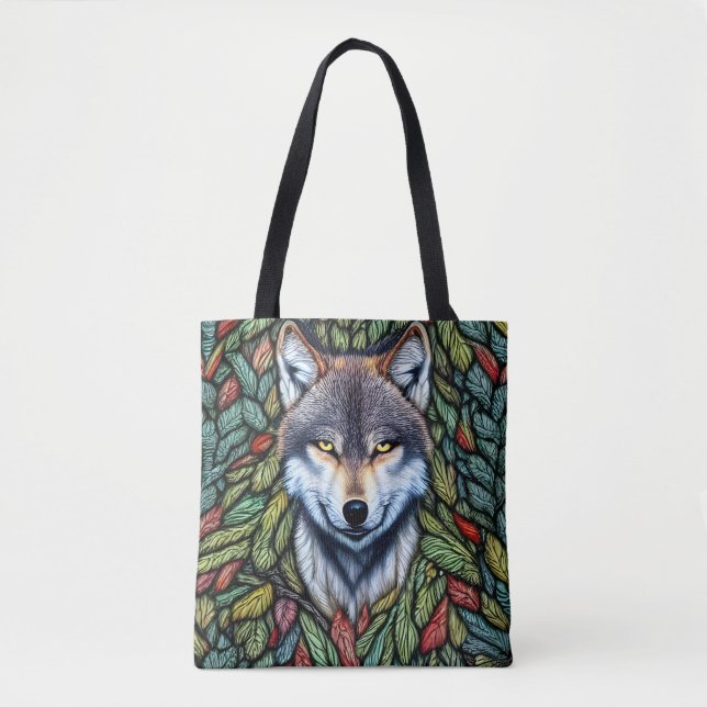 Tote Bag Loup prédateur de bois sauvage (Devant)