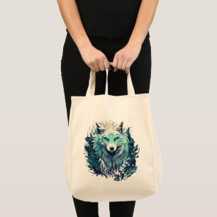 Tote Bag Loup sauvage céleste lunaire