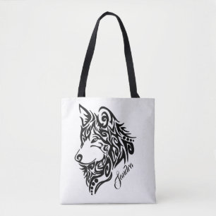 Tote Bag Loup tribal