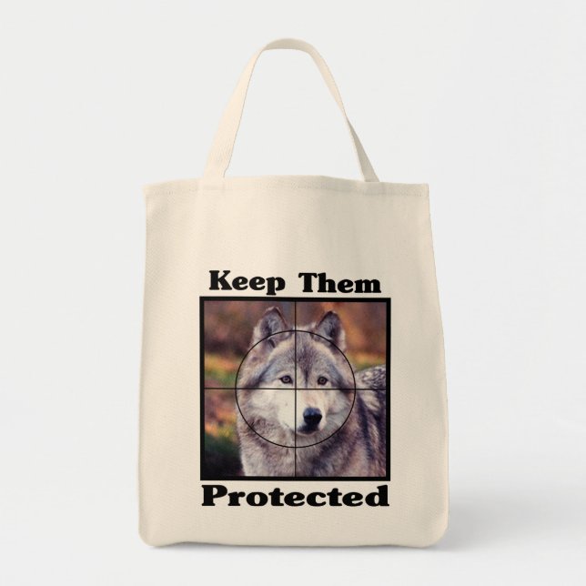 Tote Bag Loups-Gardez-les protégés (Devant)