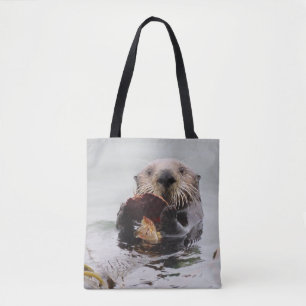 Tote Bag Loutres de mer Aimer Crabe pour le petit déjeuner