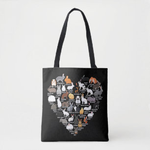 Tote Bag Love Bunnies Funny Coeur lapin