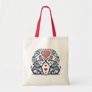 Tote Bag Love Elephants Mandala