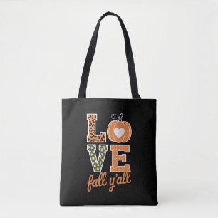 Tote Bag Love Fall Y'All Empreinte de léopard Fall Thanksgi