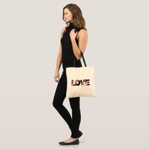 Tote Bag Love-Floral lettrage