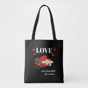 Tote Bag Love One Chocolate at a Time Drôle Citation