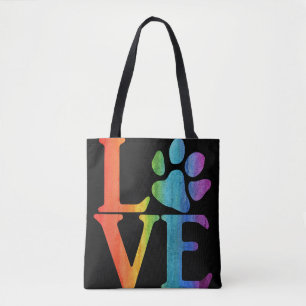 Tote Bag Love Paw Classic Rainbow
