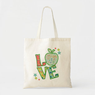 Tote Bag Love School Apple, Drake Back to School