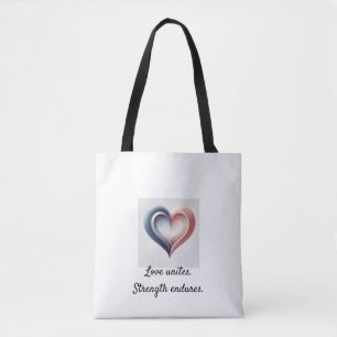 Tote Bag Love Unites — Inspirationnel Yin Yang Heart Fourre