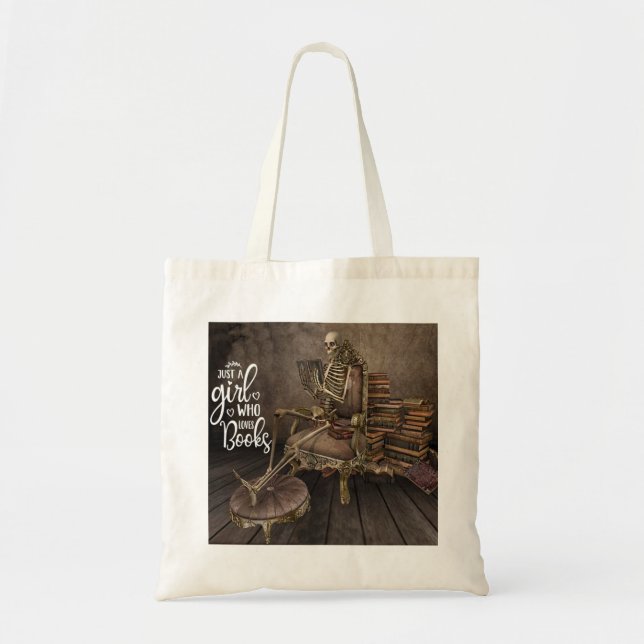 Tote Bag Lovelies littéraires Skeleton Girl (Devant)