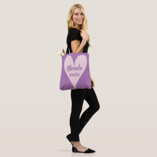 Tote Bag Lovely Lavender Bride Coeur rose
