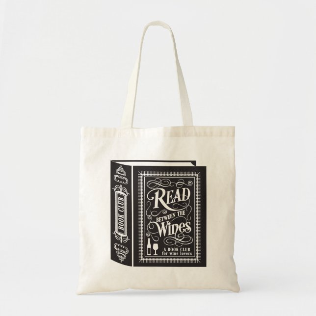 Tote Bag Lu entre le club de lecture drôle de vins (Devant)