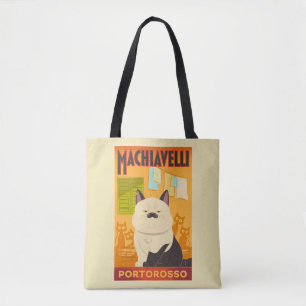 Tote Bag Luca Illustration de chat Machiavelli