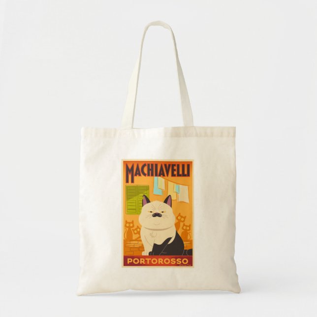 Tote Bag Luca | Illustration de chat Machiavelli (Devant)