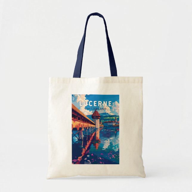 Tote Bag Lucerne Suisse Travel Art Vintage (Devant)