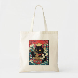 Tote Bag Lucky Cat Ramen Noodle Art