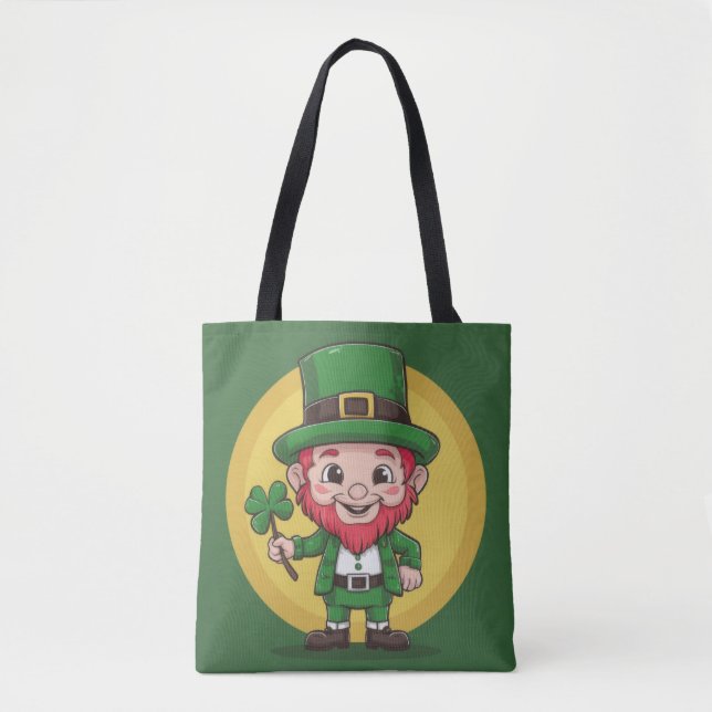 Tote Bag Lucky Leprechaun and Clover (Devant)