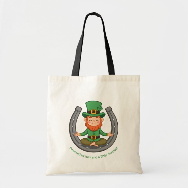 Tote Bag Lucky Leprechaun Meditation (Devant)