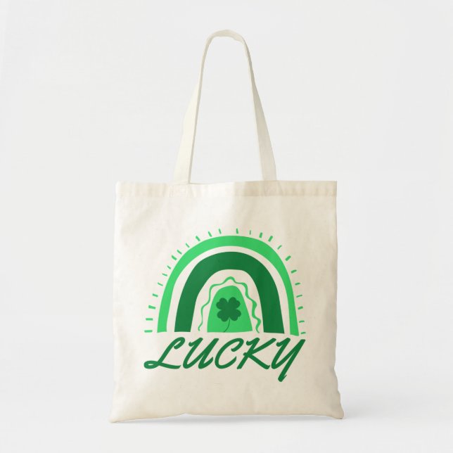 Tote Bag Lucky Shamrock Rainbow (Devant)