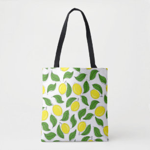 Tote Bag Lumineux citrons vert Feuille Motif