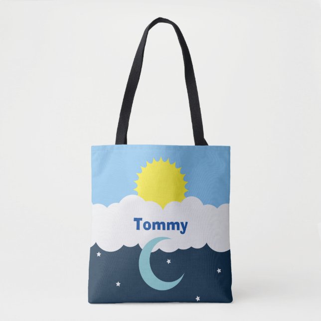 Tote Bag Lune de Sun et illustration mignonnes de bébé (Devant)