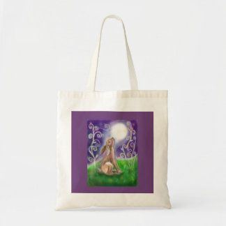 Tote Bag Lune regardant l'arrière - plan fixement de