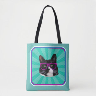Tote Bag Lunettes amusantes Tuxedo Cat Epic Photo Art