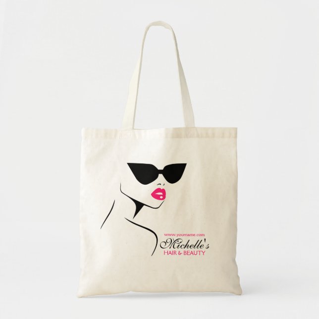 Tote Bag Lunettes de soleil rétros cheveux et beauté maquil (Devant)