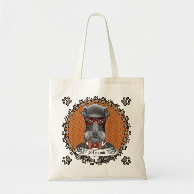 Tote Bag Lunettes Schnauzer (Devant)