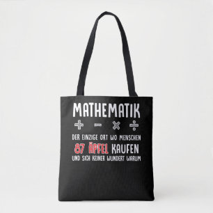 Tote Bag Lustiger Mathe Nerd Spruch Mathematik Schule