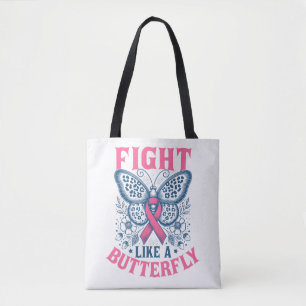Tote Bag Lutter comme un papillon Sensibilisation au cancer