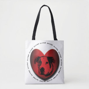 Tote Bag Luv-A-Bull American Bulldog Pit Bull Heart